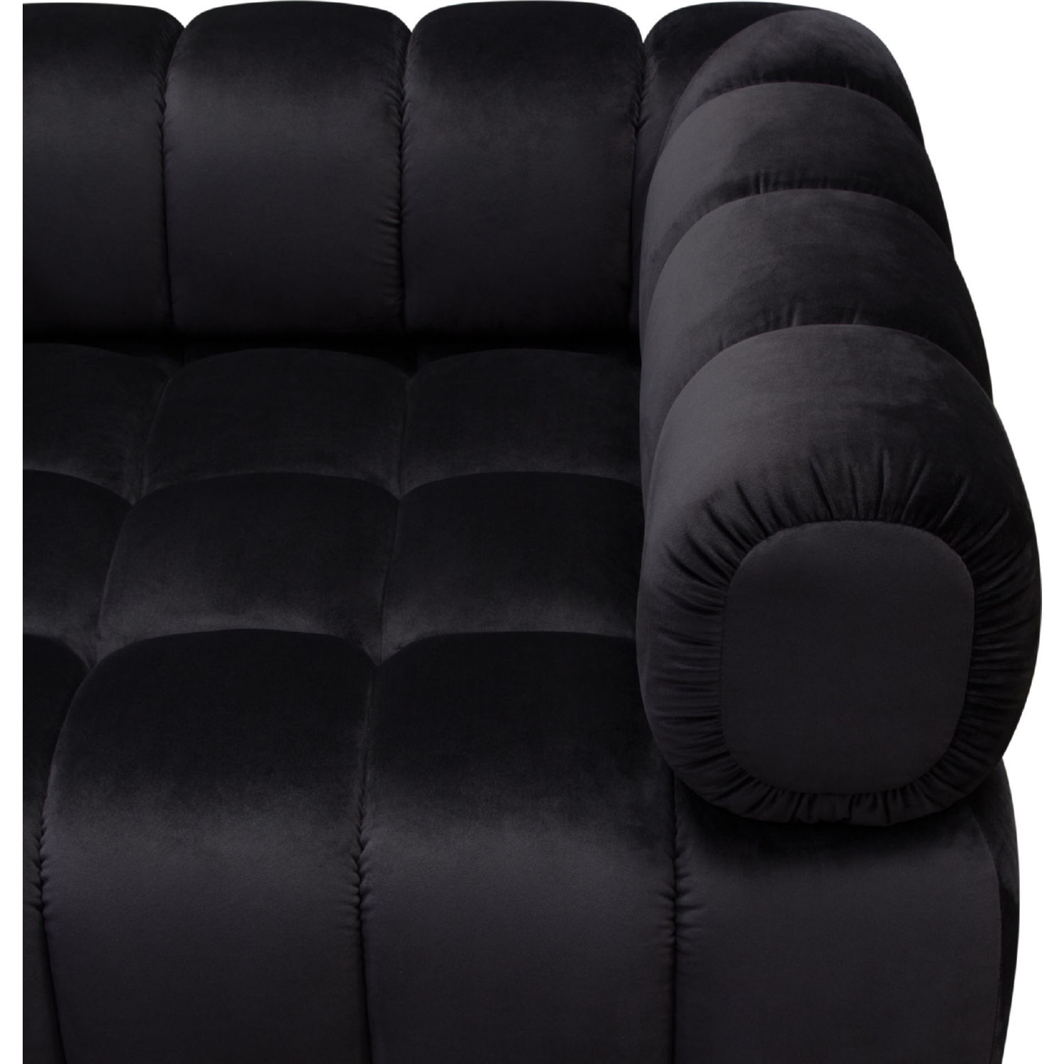 Diamond Sofa™ Image Low Profile Velvet Chair with Brushed Gold Base - Black