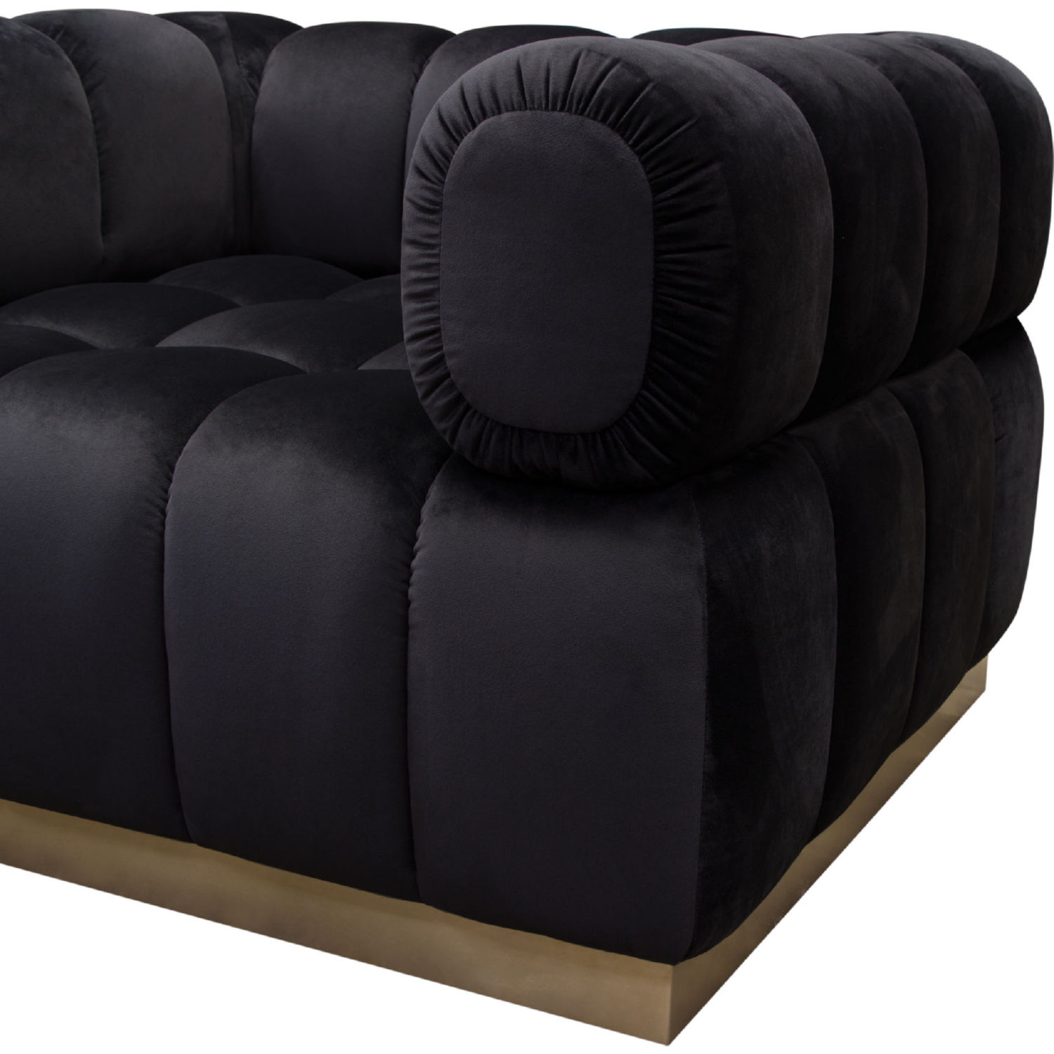 Diamond Sofa™ Image Low Profile Velvet Chair with Brushed Gold Base - Black