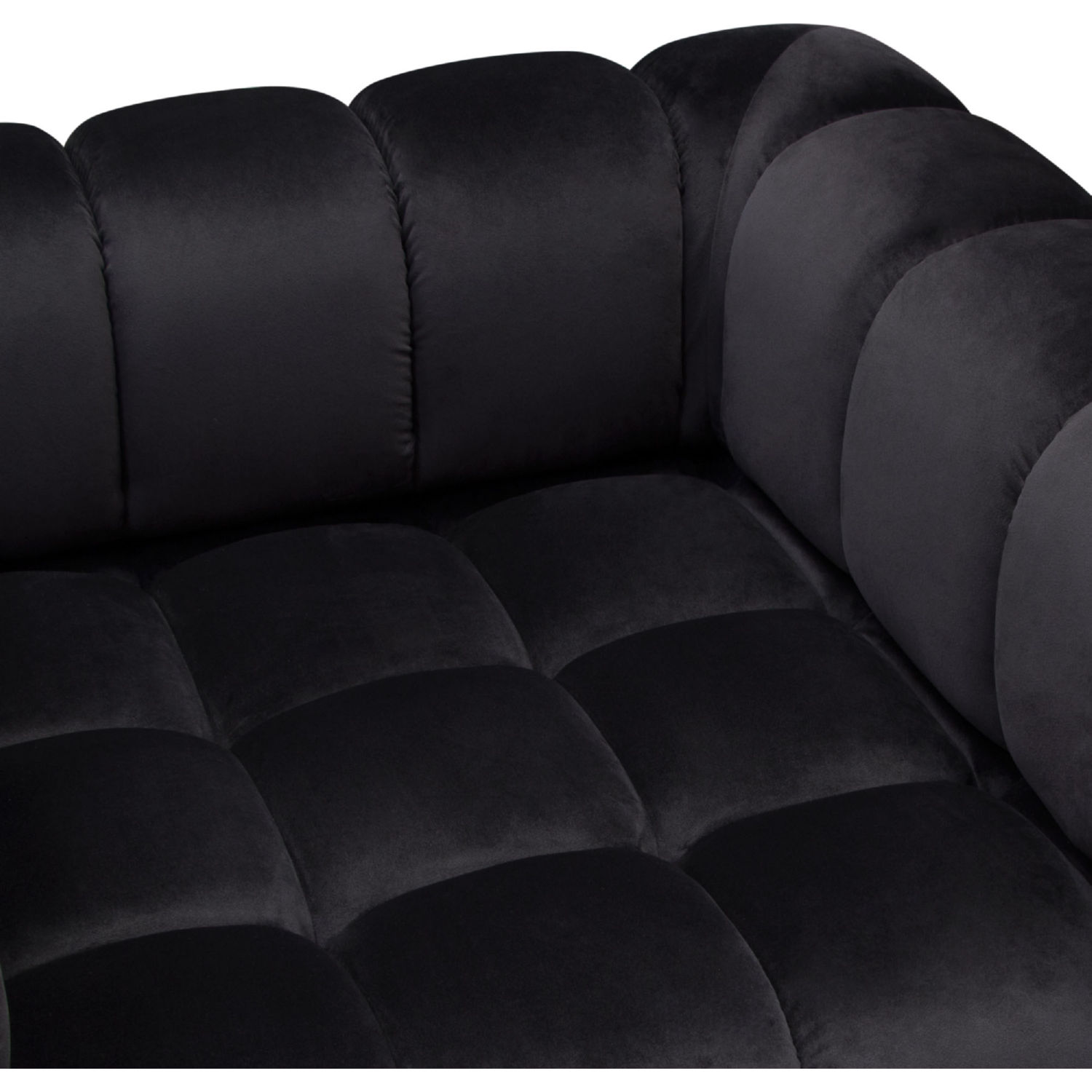 Diamond Sofa™ Image Low Profile Velvet Chair with Brushed Gold Base - Black