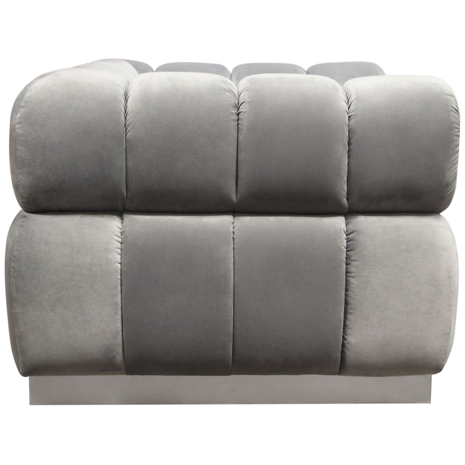 Diamond Sofa™ Image Low Profile Velvet Chair with Brushed Silver Base - Platinum Gray