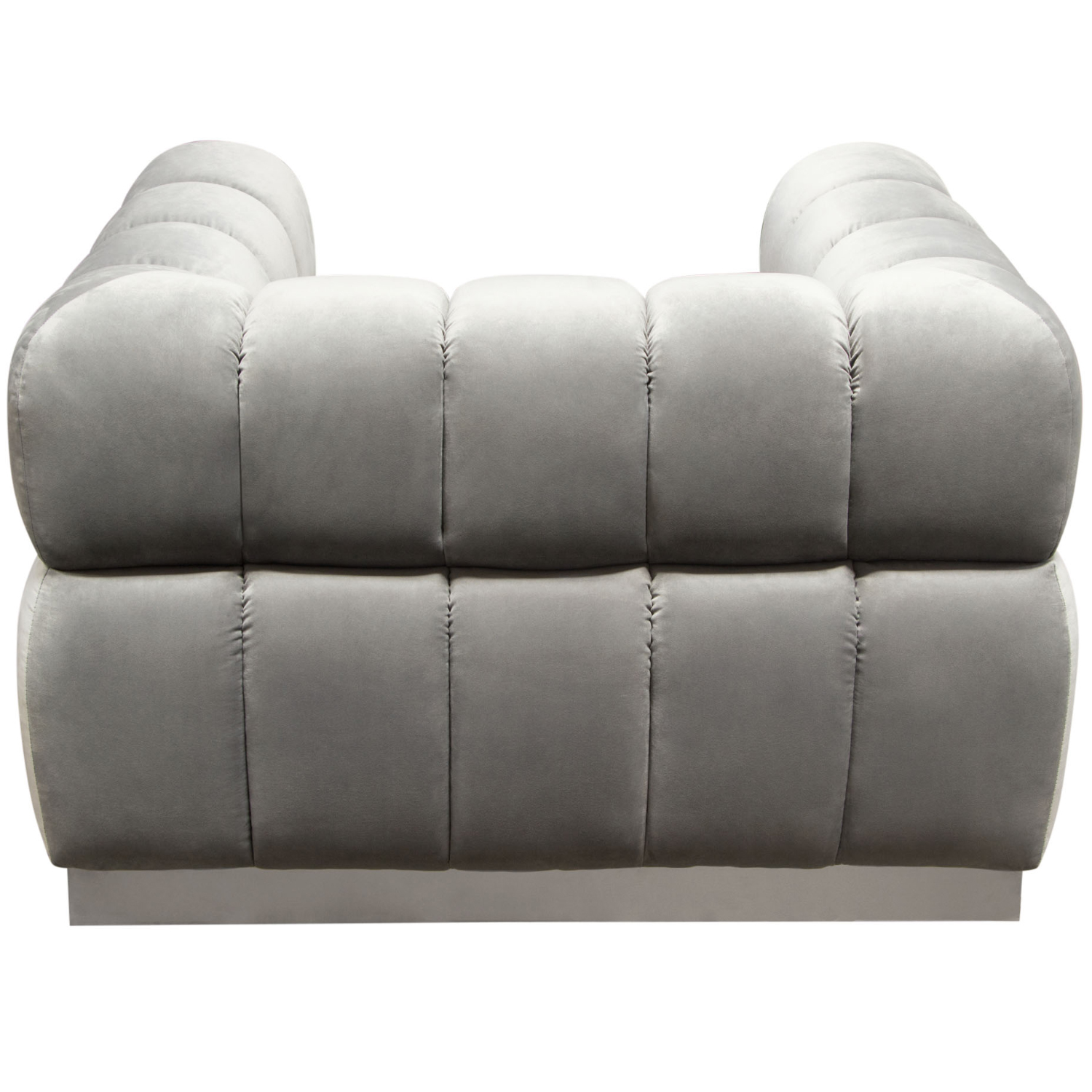 Diamond Sofa™ Image Low Profile Velvet Chair with Brushed Silver Base - Platinum Gray