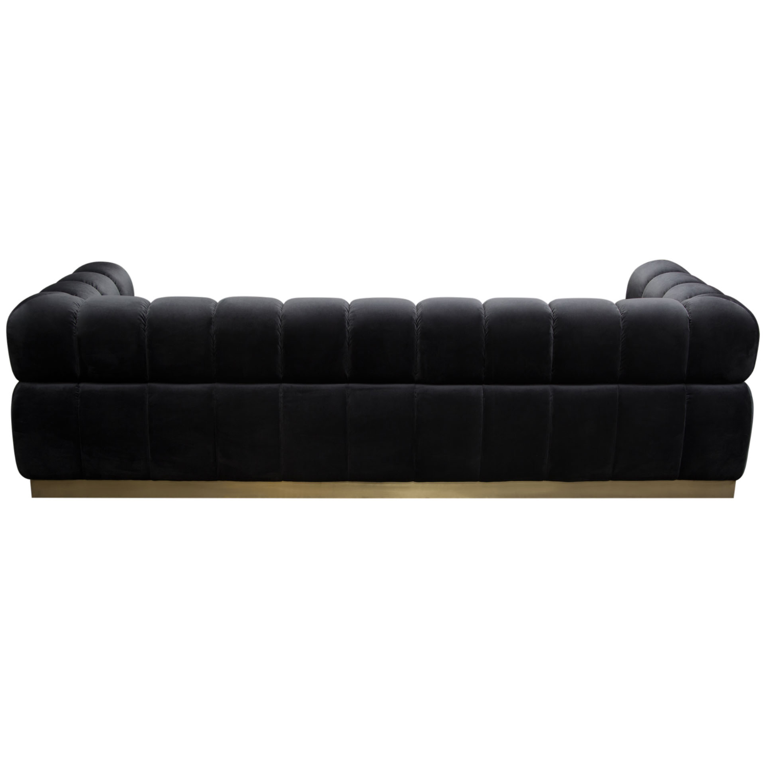 Diamond Sofa Image Low Profile Velvet Sofa with Brushed Gold Base - Black