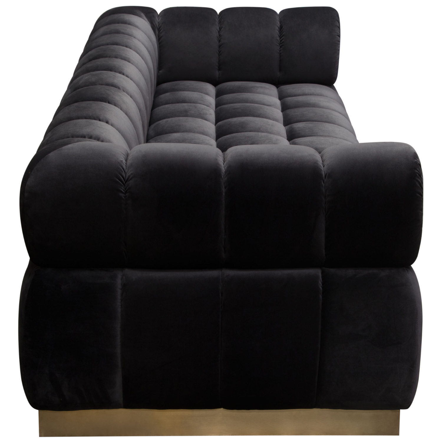 Diamond Sofa Image Low Profile Velvet Sofa with Brushed Gold Base - Black