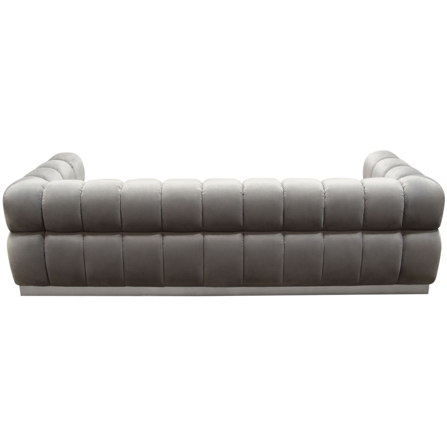 Diamond Sofa Image Low Profile Velvet Sofa with Brushed Silver Base - Platinum Gray