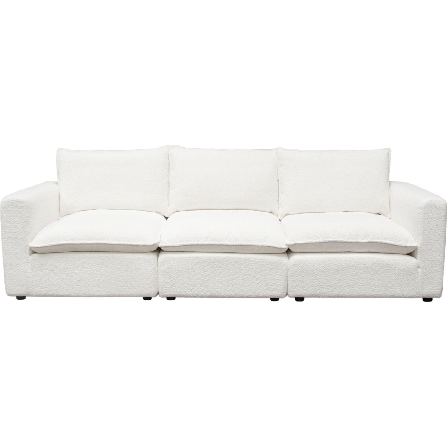 Diamond Sofa - Ivy Faux Shearling Modular Sofa with Feather Down Seating