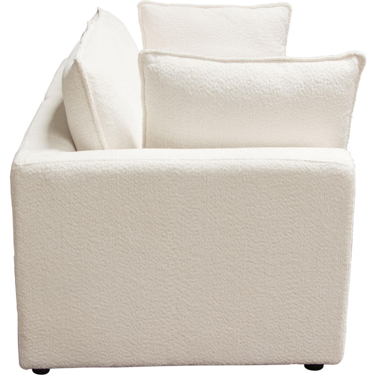 Diamond Sofa Ivy 2-Piece Faux Shearling Modular Sofa with Feather Down Seating - White