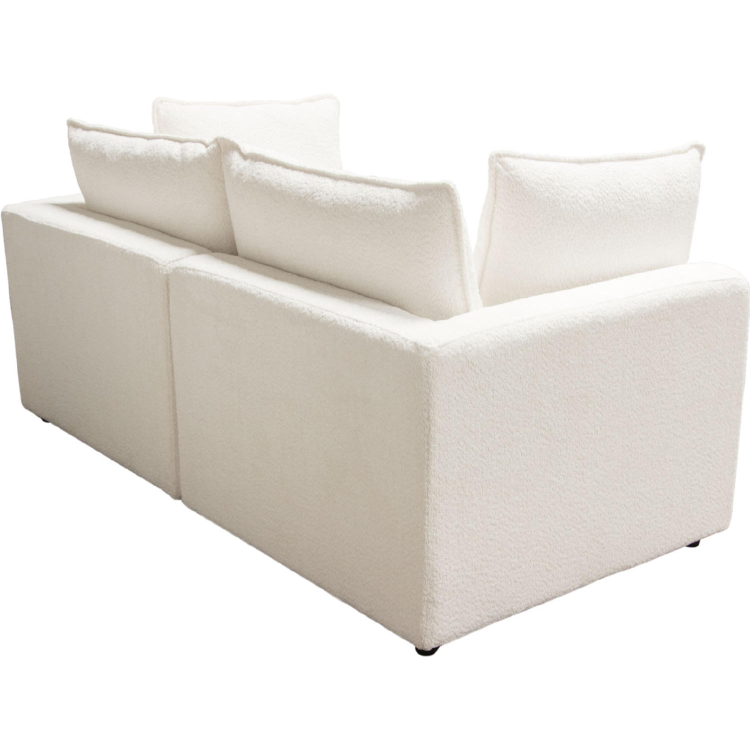 Diamond Sofa Ivy 2-Piece Faux Shearling Modular Sofa with Feather Down Seating - White