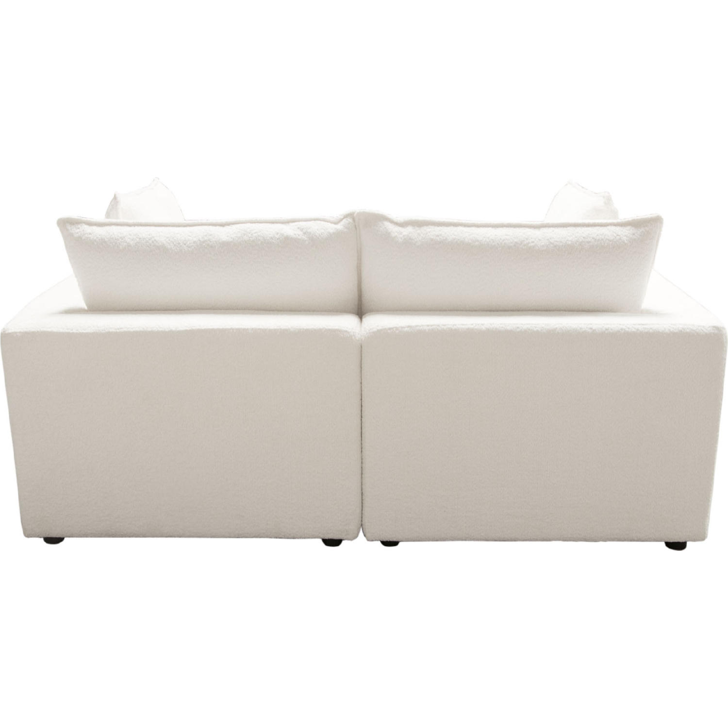 Diamond Sofa Ivy 2-Piece Faux Shearling Modular Sofa with Feather Down Seating - White