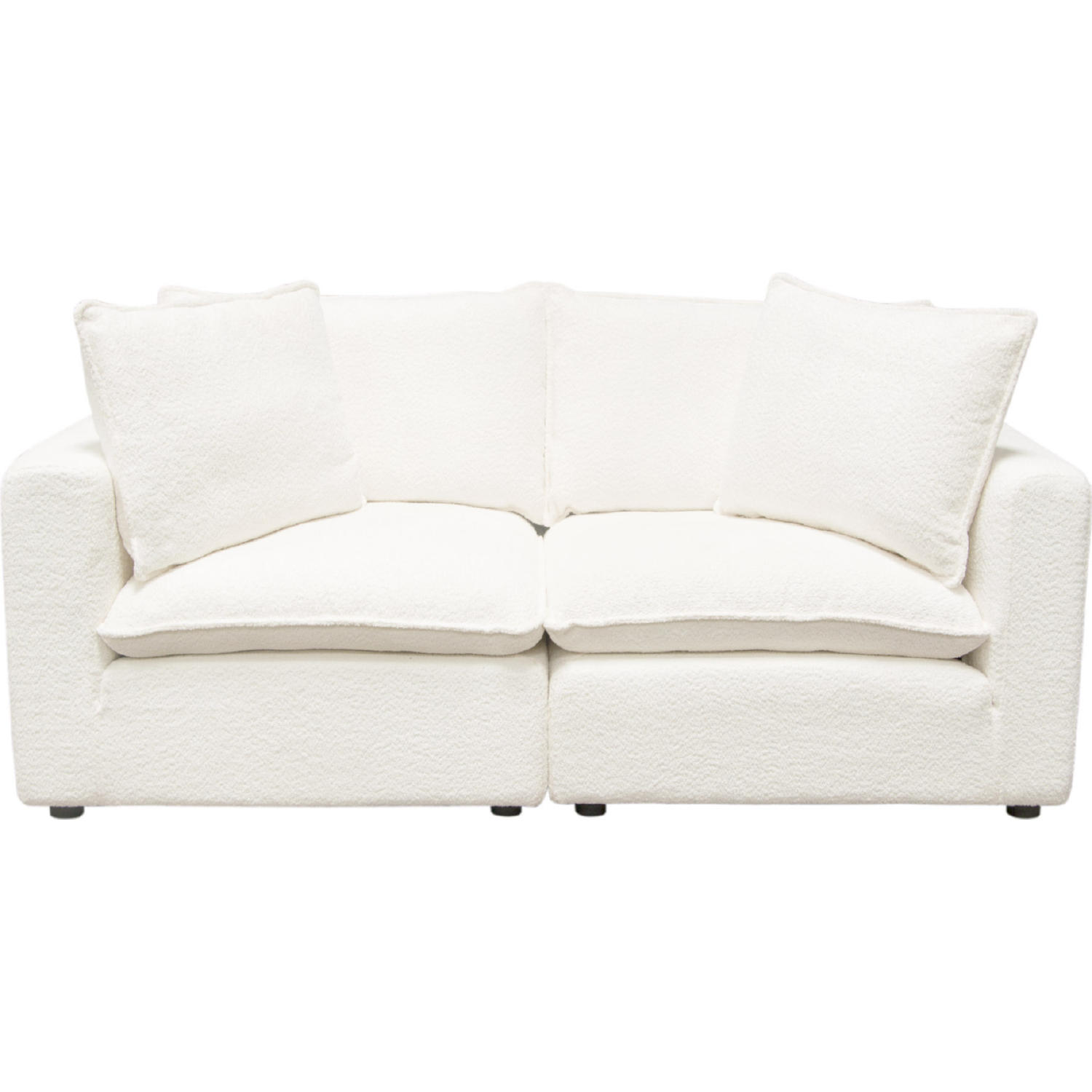 Diamond Sofa Ivy 2-Piece Faux Shearling Modular Sofa with Feather Down Seating - White