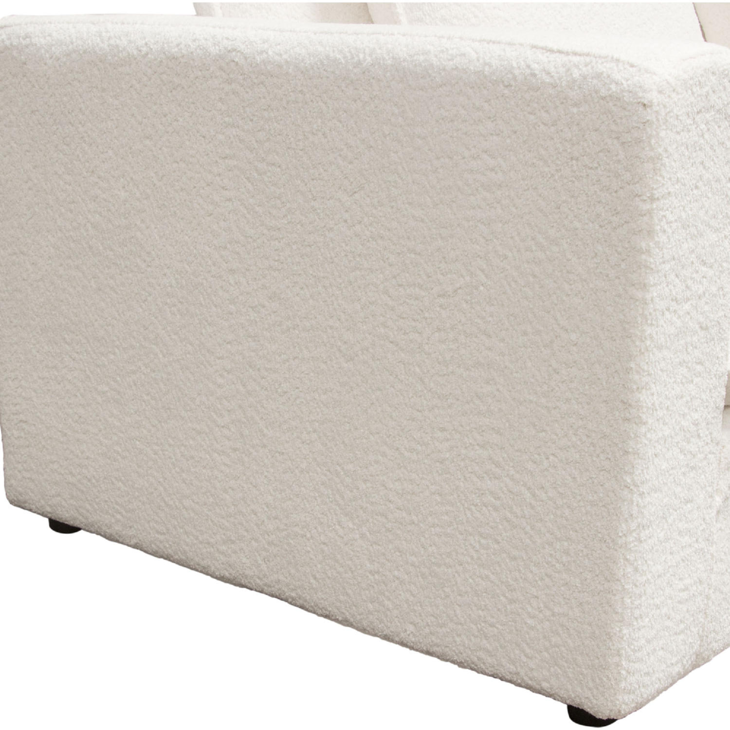 Diamond Sofa - Ivy Faux Shearling Armless Chair with Feather Down Seating in White