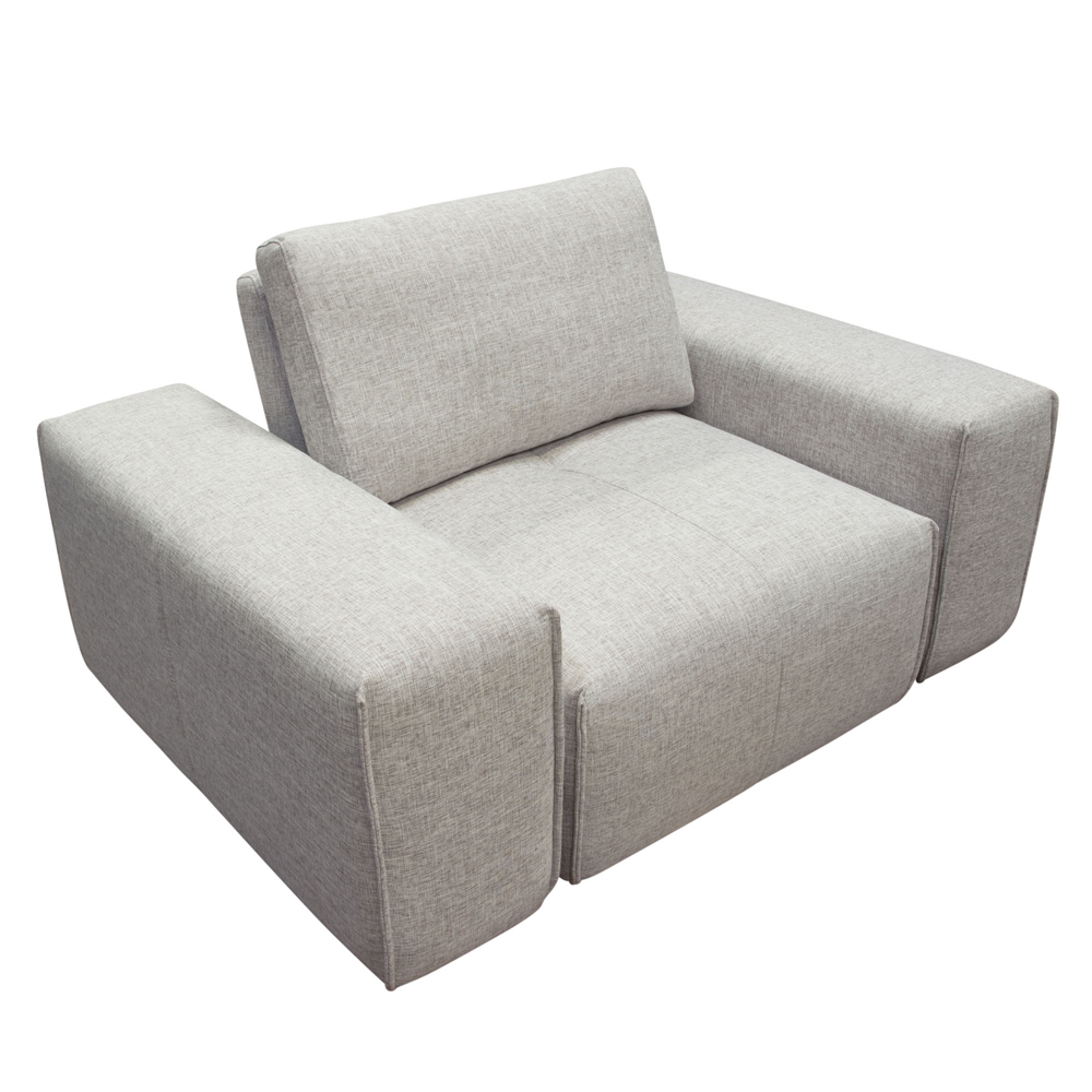 Diamond Sofa - Jazz Modular Fabric 1-Seater with Adjustable Backrest in Light Barley