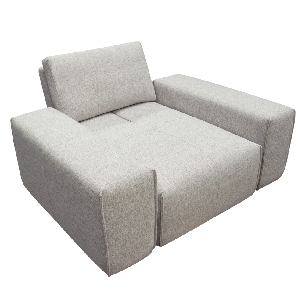 Diamond Sofa - Jazz Modular Fabric 1-Seater with Adjustable Backrest in Light Barley