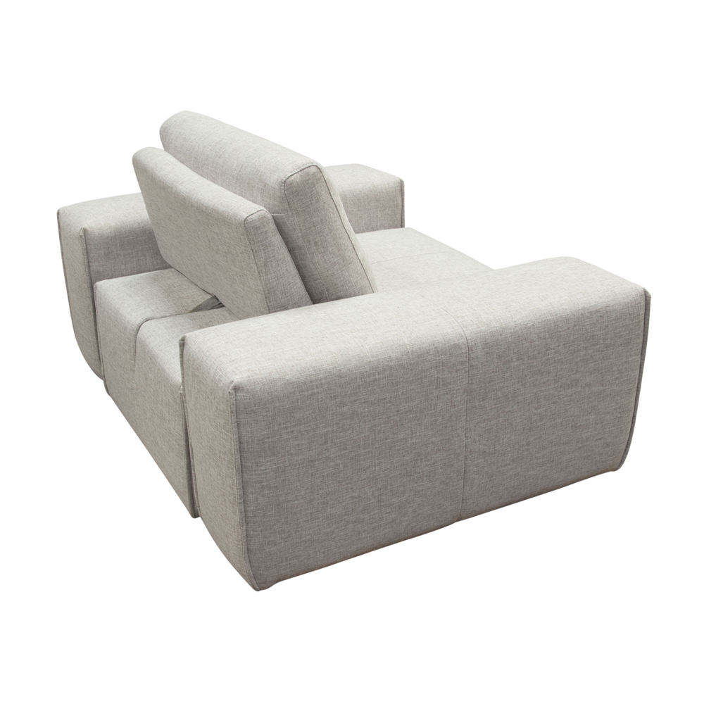 Diamond Sofa - Jazz Modular Fabric 1-Seater with Adjustable Backrest in Light Barley