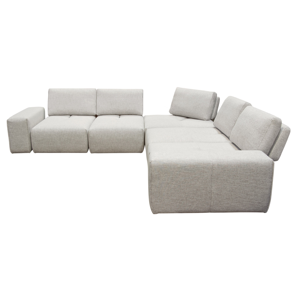 Diamond Sofa - Jazz Modular 5-Seater Fabric Corner Sectional with Adjustable Backrests in Light Barley