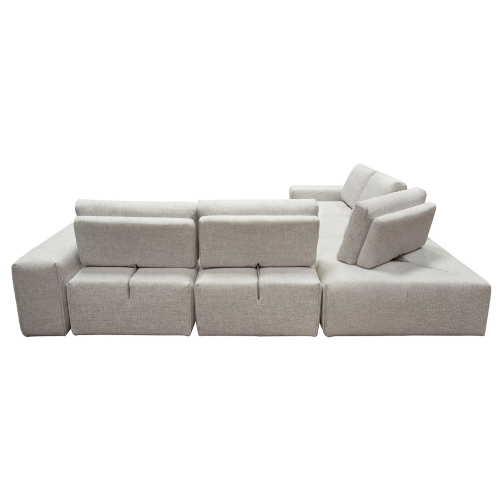 Diamond Sofa - Jazz Modular 5-Seater Fabric Corner Sectional with Adjustable Backrests in Light Barley