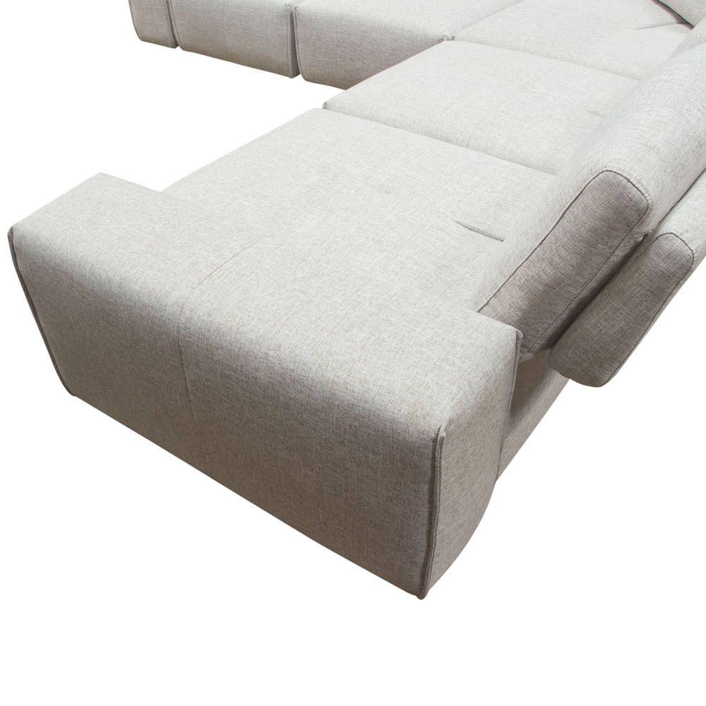 Diamond Sofa - Jazz Modular 5-Seater Fabric Corner Sectional with Adjustable Backrests in Light Barley