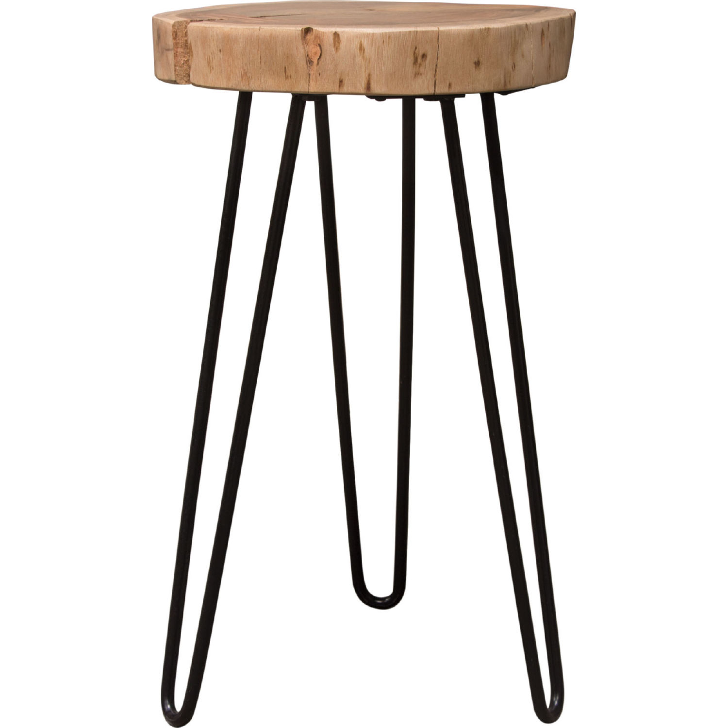 Diamond Sofa - Joss Natural Acacia One of a Kind Live Edge Accent Table with Black Hairpin Legs