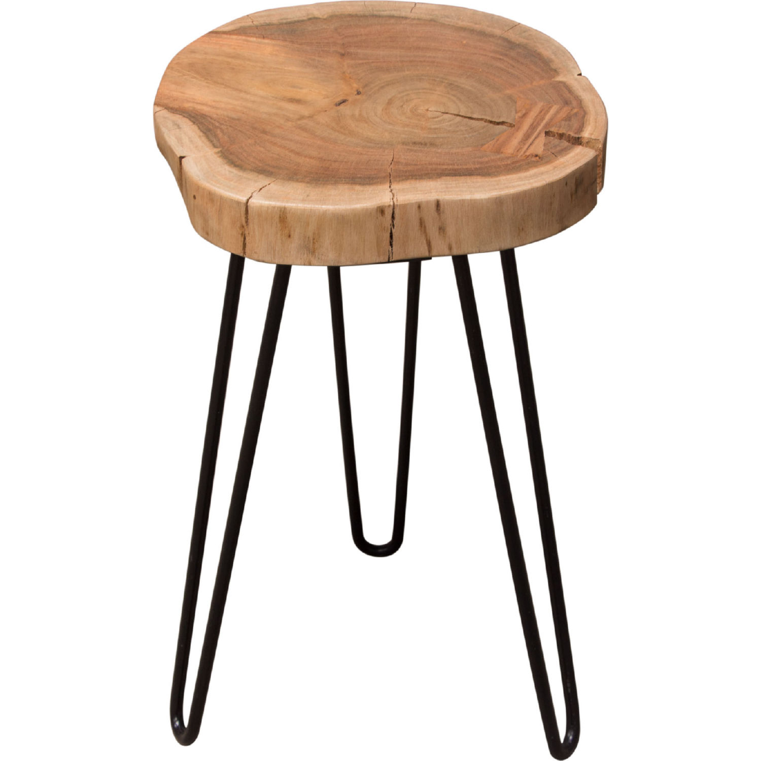 Diamond Sofa - Joss Natural Acacia One of a Kind Live Edge Accent Table with Black Hairpin Legs