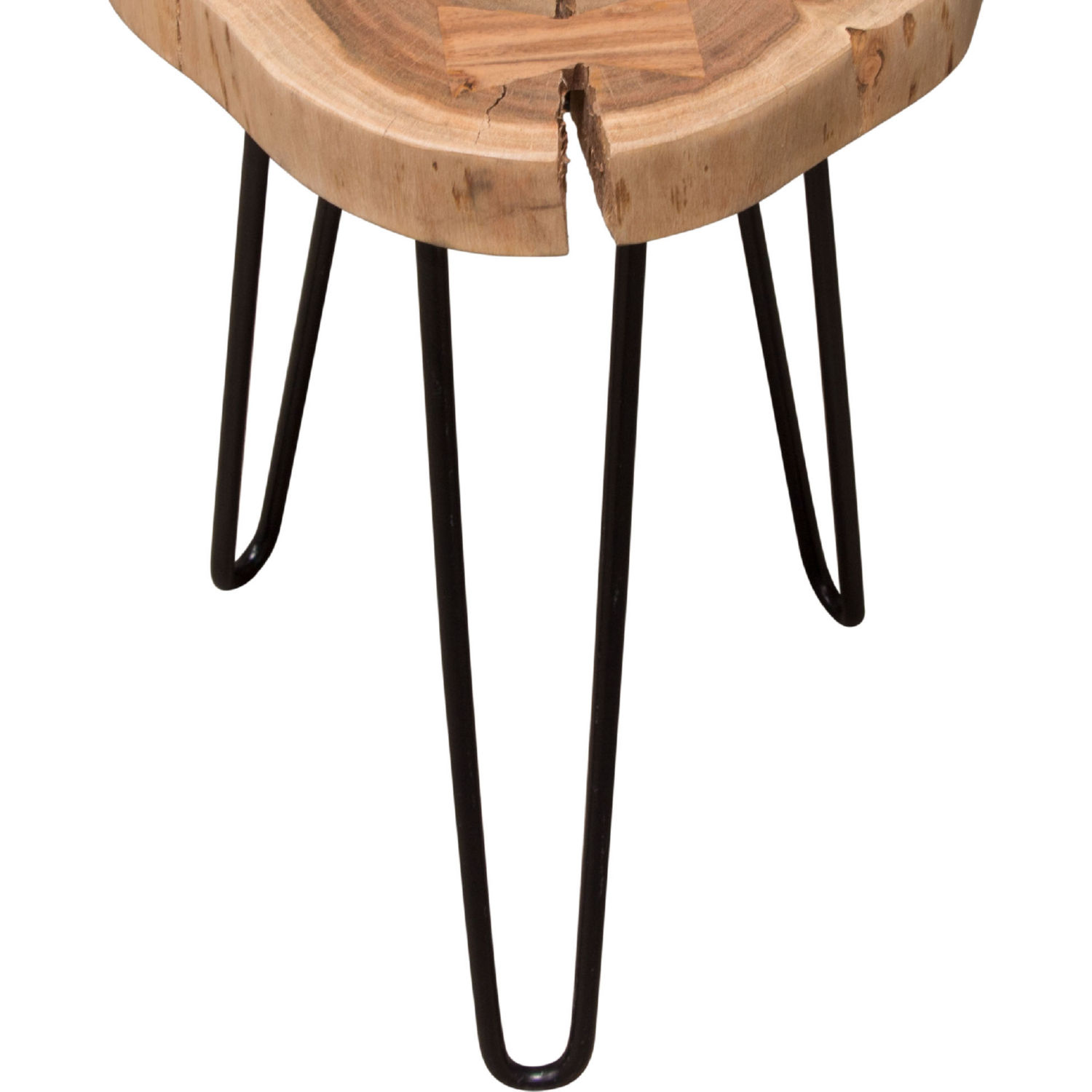 Diamond Sofa - Joss Natural Acacia One of a Kind Live Edge Accent Table with Black Hairpin Legs