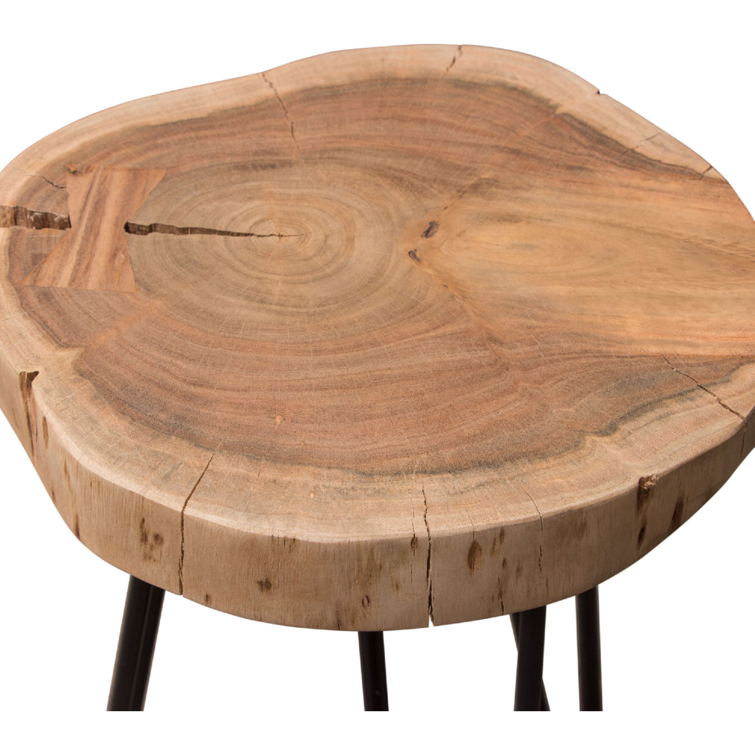 Diamond Sofa - Joss Natural Acacia One of a Kind Live Edge Accent Table with Black Hairpin Legs