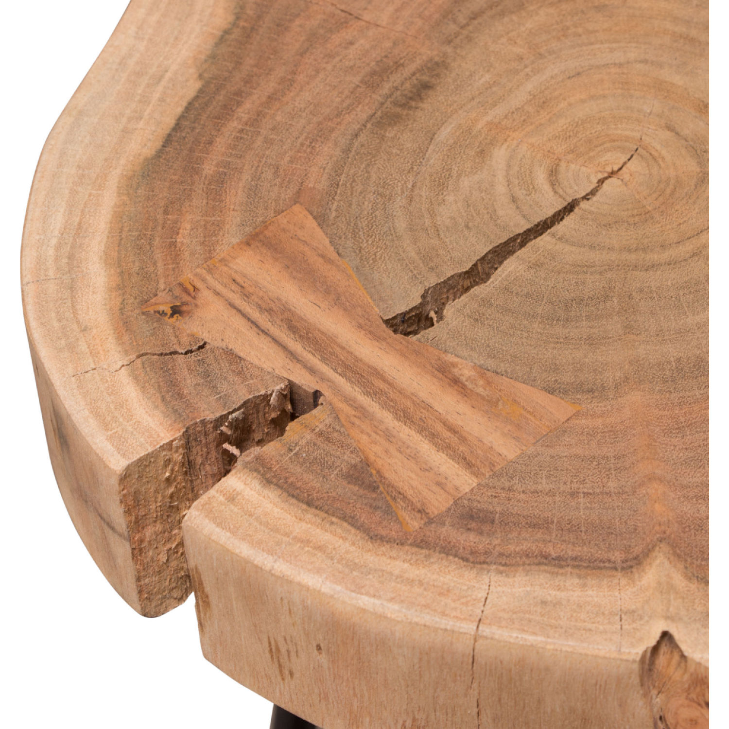 Diamond Sofa - Joss Natural Acacia One of a Kind Live Edge Accent Table with Black Hairpin Legs