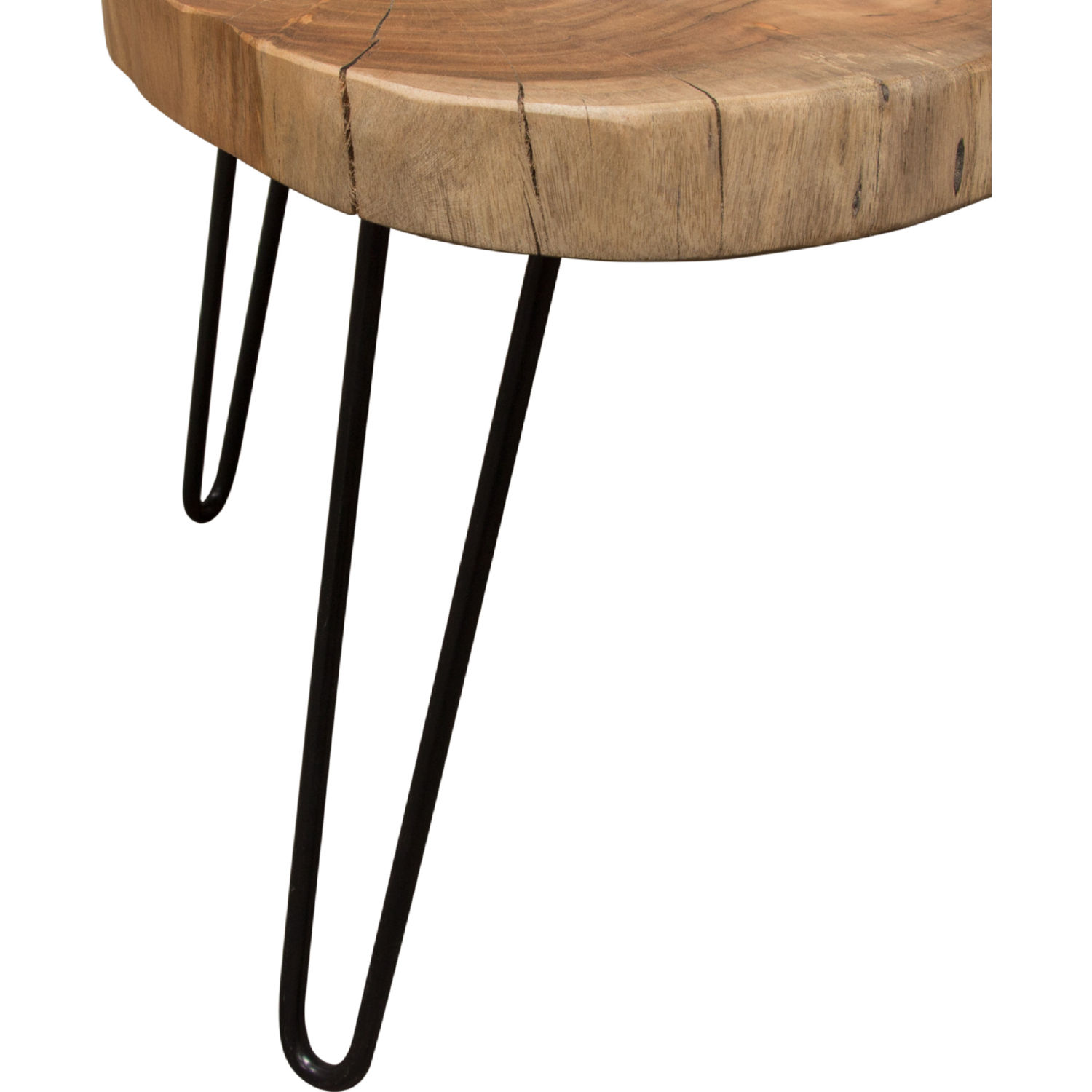 Diamond Sofa - Joss Natural Acacia One of a Kind Live Edge Rectangle Cocktail Table with Black Hairpin Legs