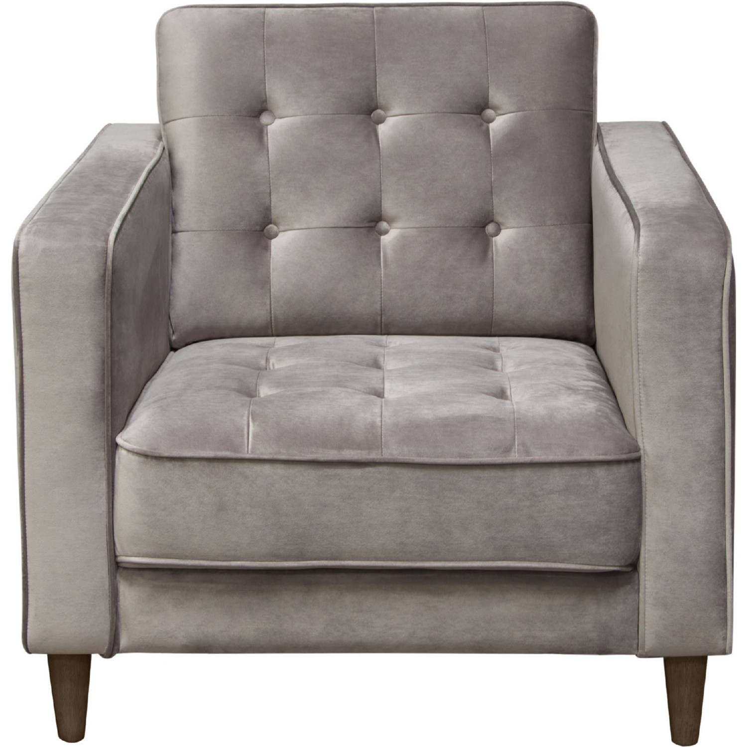 Diamond Sofa™ Juniper Velvet Tufted Chair - Champagne Gray