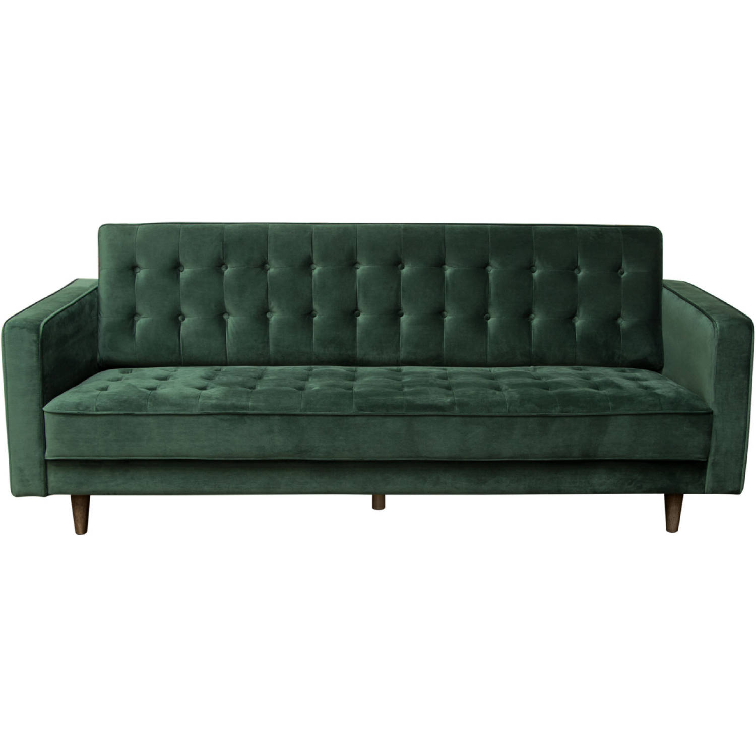 Diamond Sofa - Juniper Velvet Tufted Sofa with Two Bolster Pillows in Hunter Green