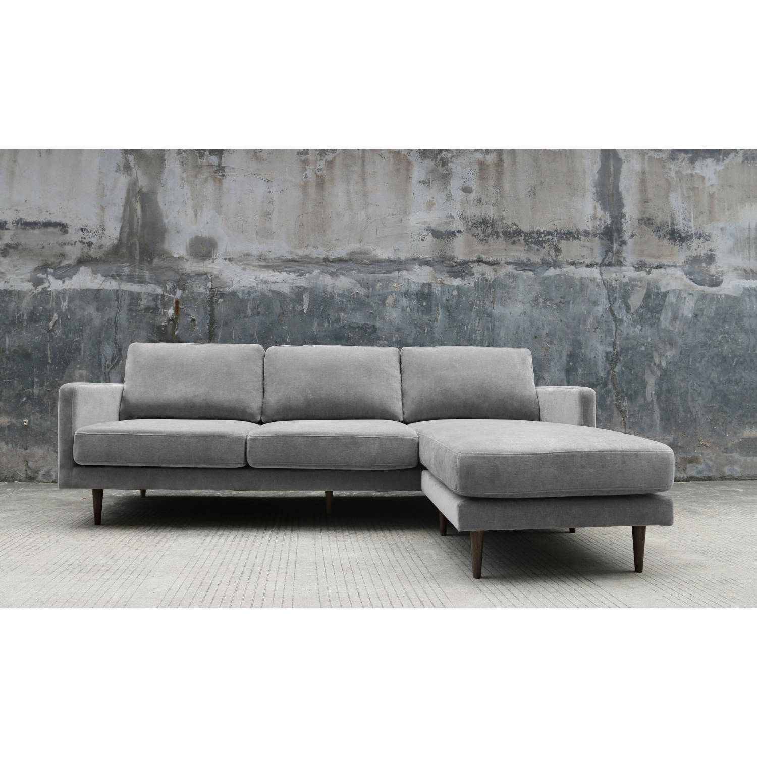 Diamond Sofa Kelsey Fabric Reversible Chaise Sectional - Gray