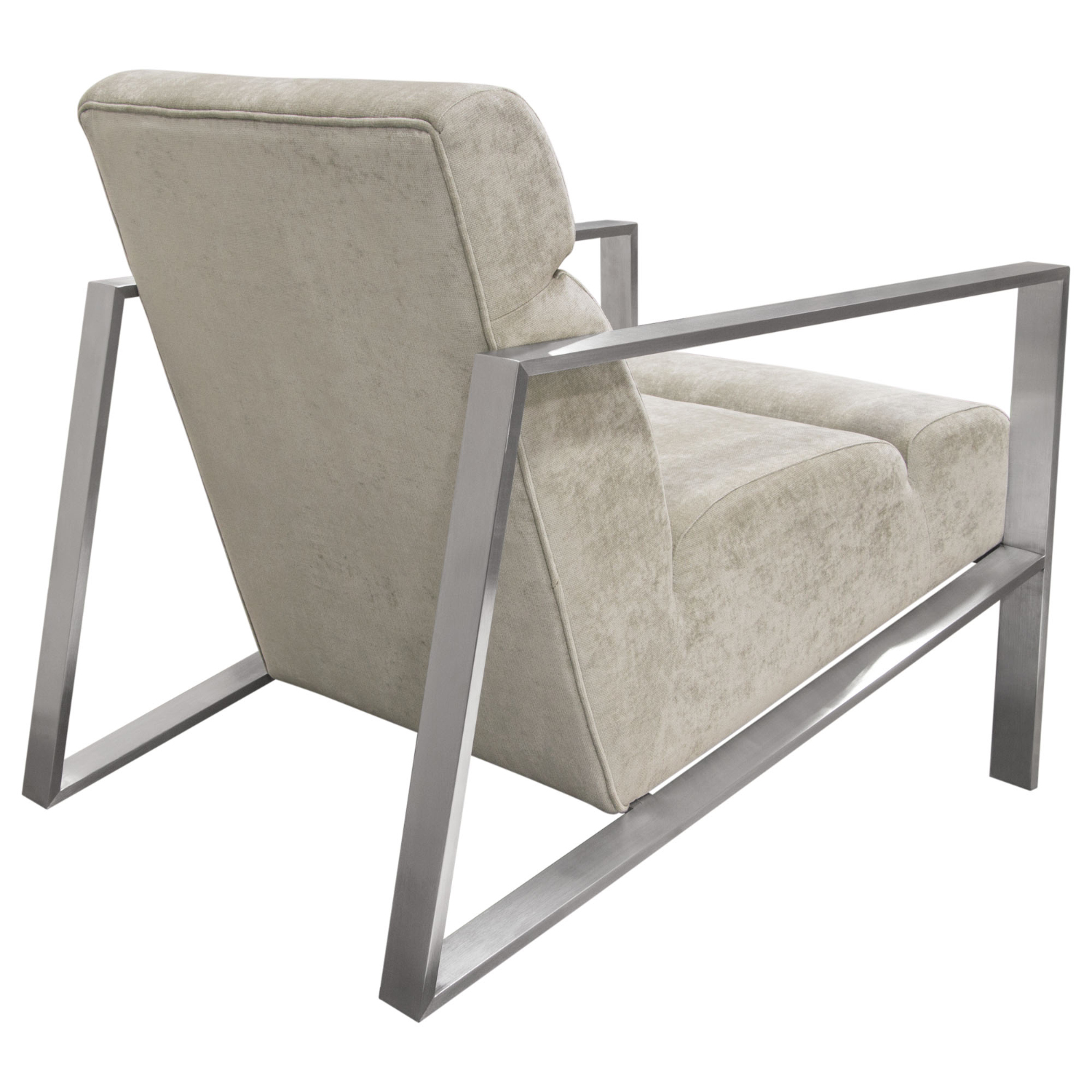 Diamond Sofa - La Brea Fabric Accent Chair with Brushed Stainless Steel Frame in Champagne