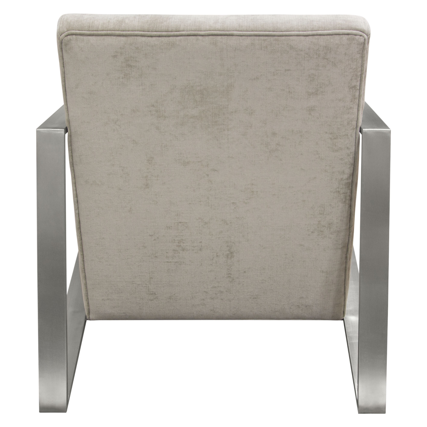 Diamond Sofa - La Brea Fabric Accent Chair with Brushed Stainless Steel Frame in Champagne