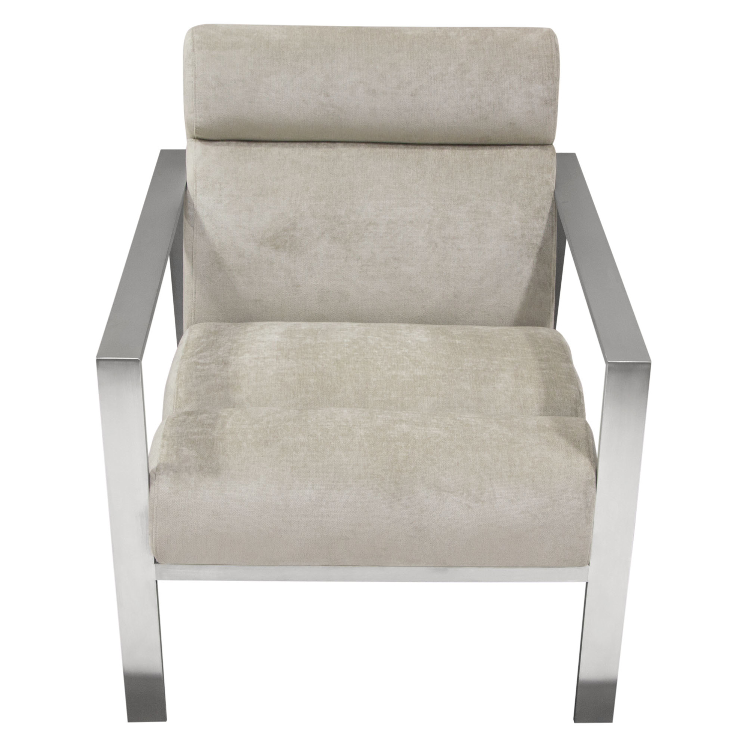 Diamond Sofa - La Brea Fabric Accent Chair with Brushed Stainless Steel Frame in Champagne