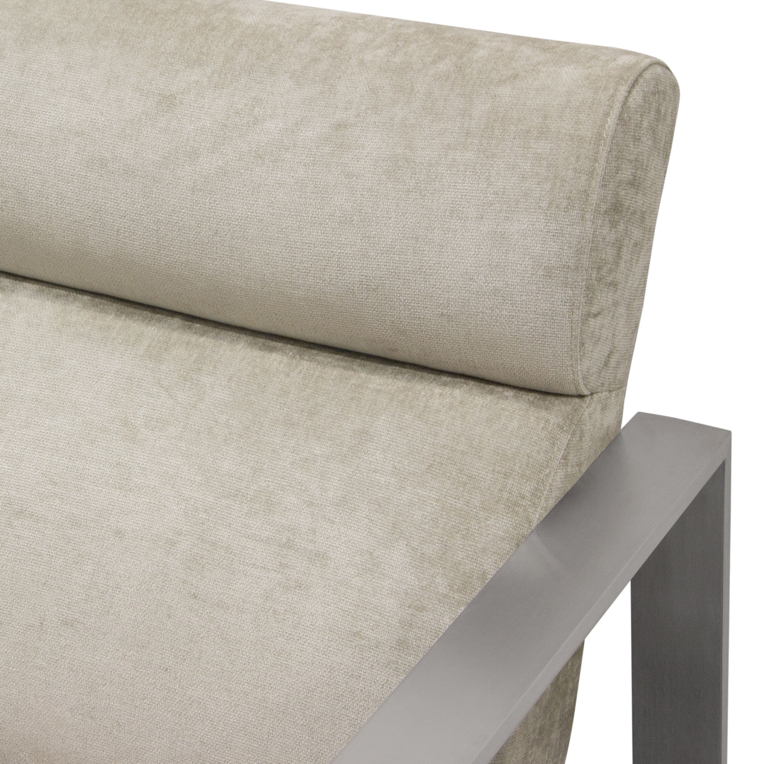 Diamond Sofa - La Brea Fabric Accent Chair with Brushed Stainless Steel Frame in Champagne