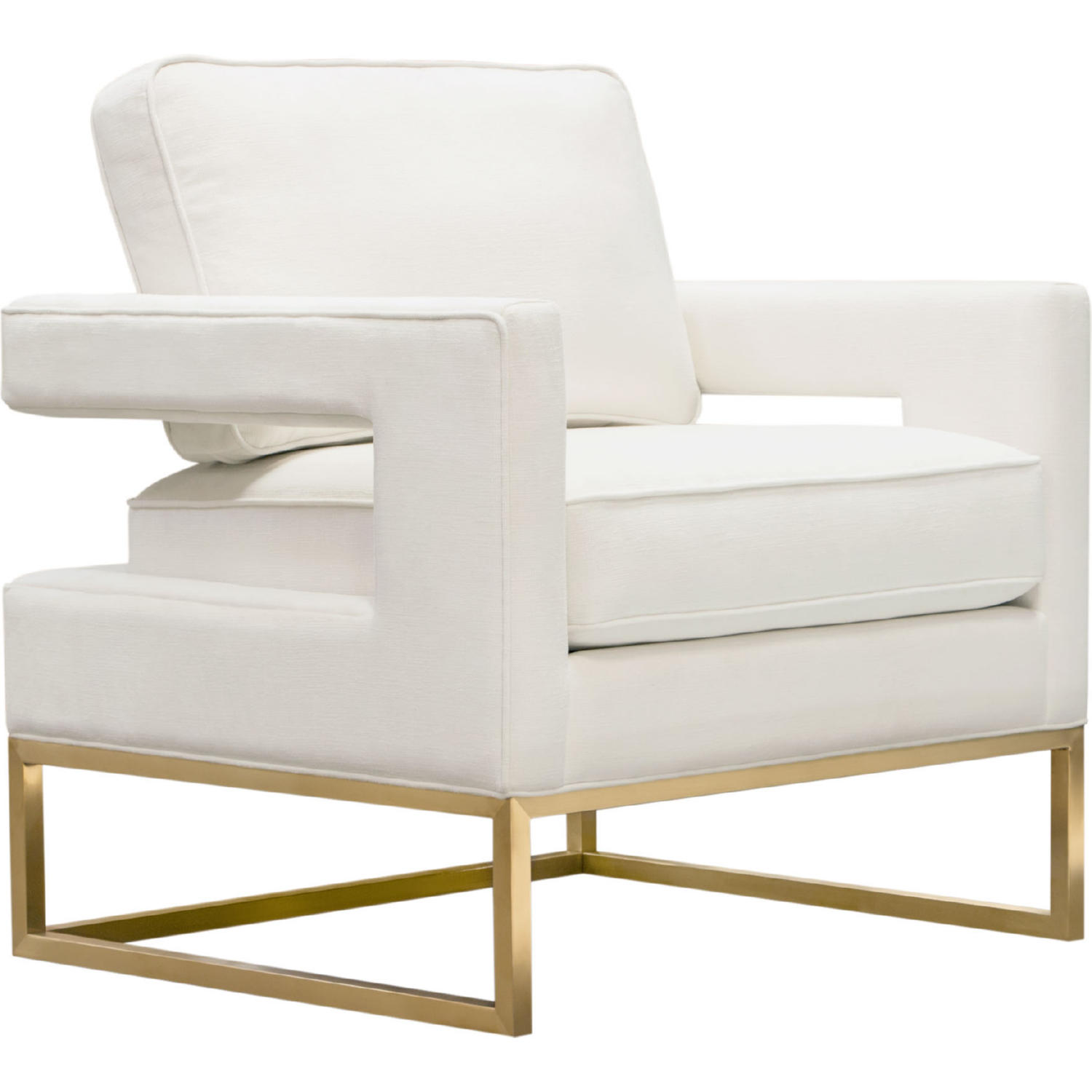 Diamond Sofa - Lake Performance Fabric Accent Chair with Brushed Gold Metal Base