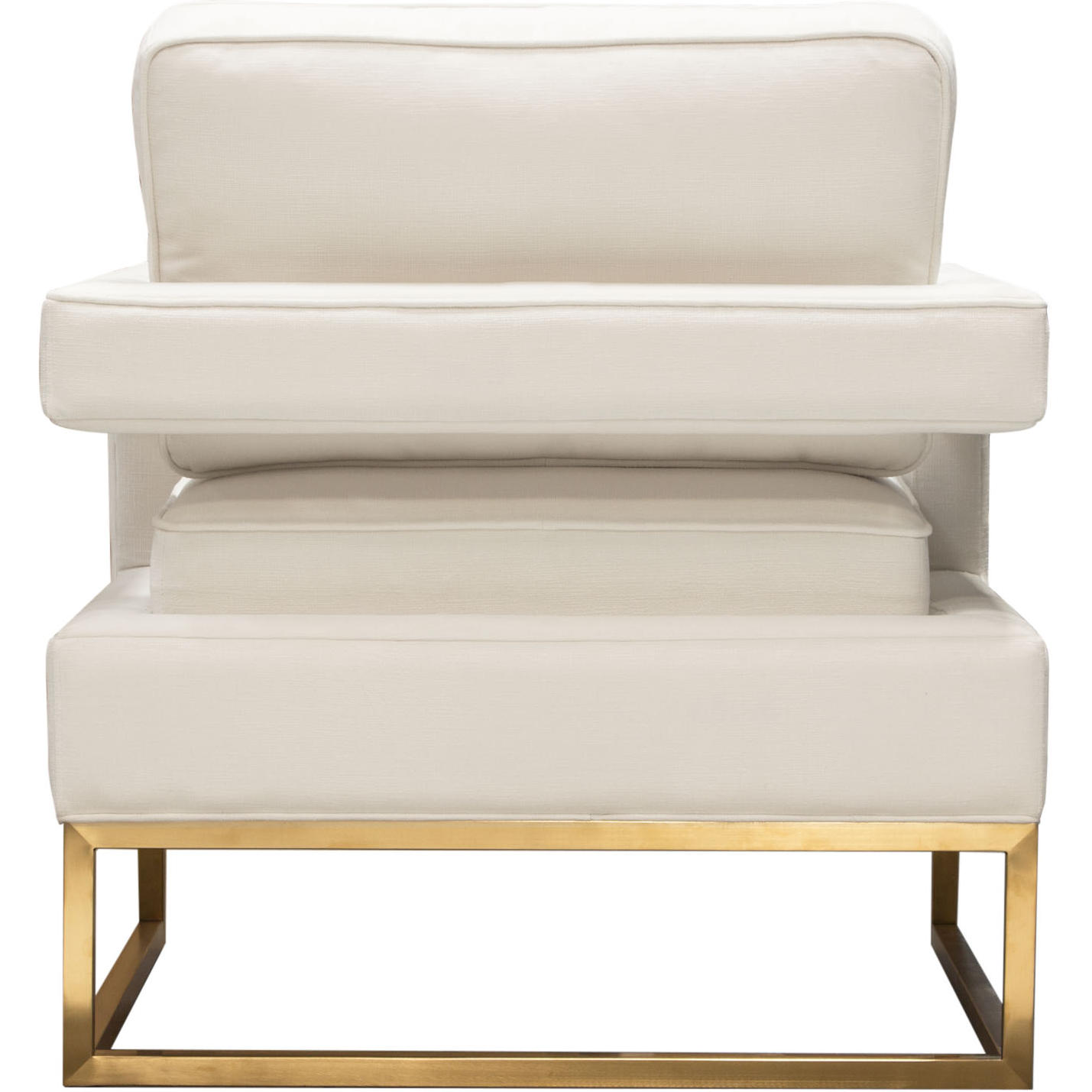 Diamond Sofa Lake Performance Fabric Accent Chair with Brushed Gold Metal Base - White