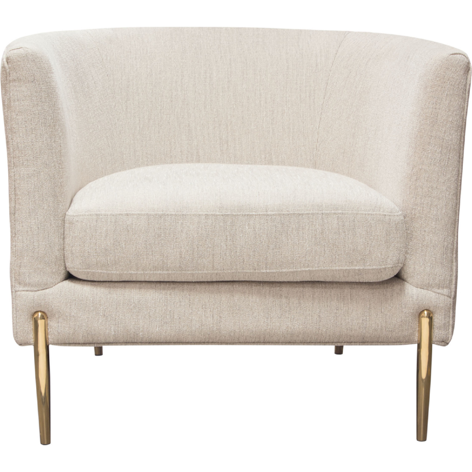 Diamond Sofa - Lane Fabric Chair with Gold Metal Legs in Light Cream