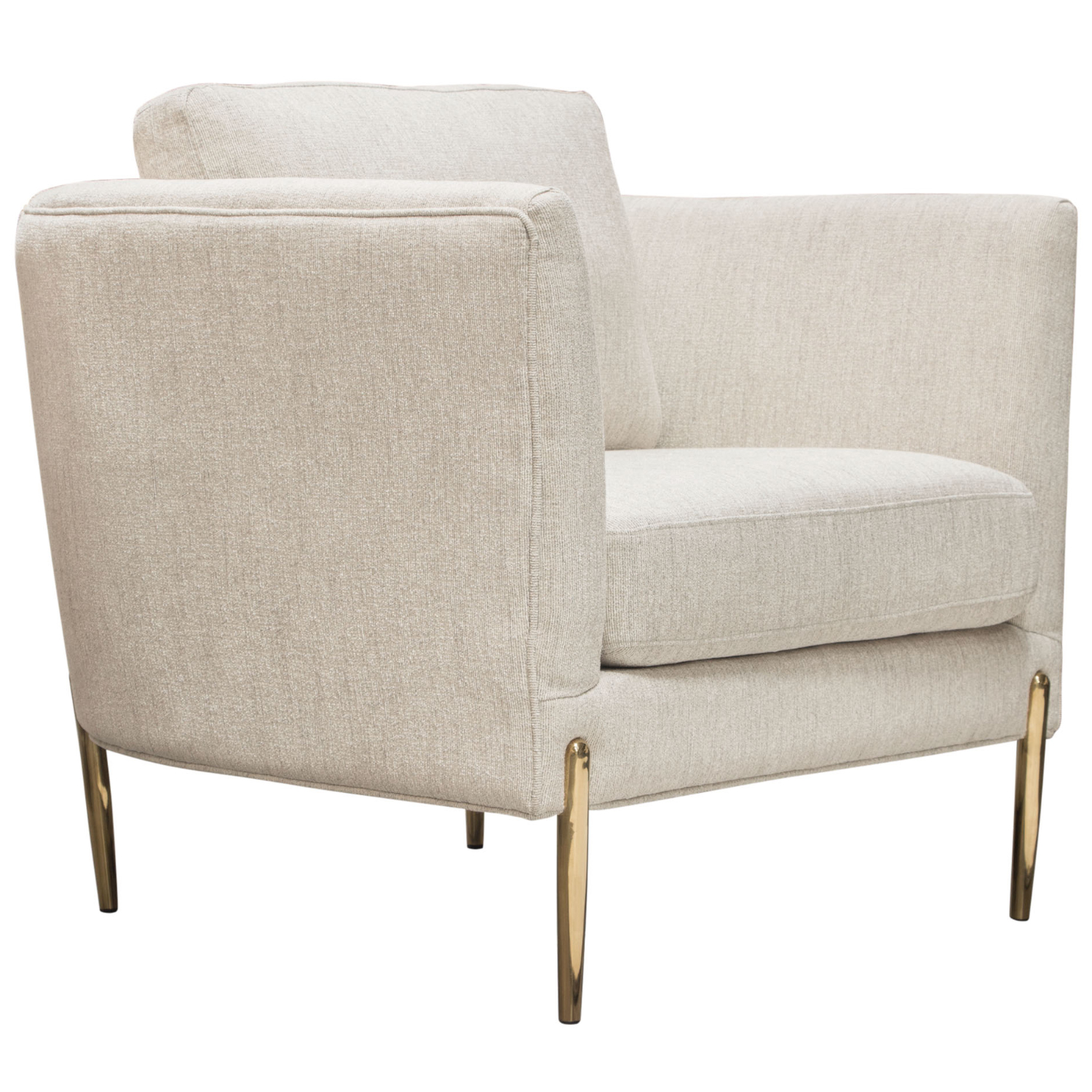 Diamond Sofa - Lane Fabric Chair with Gold Metal Legs in Light Cream