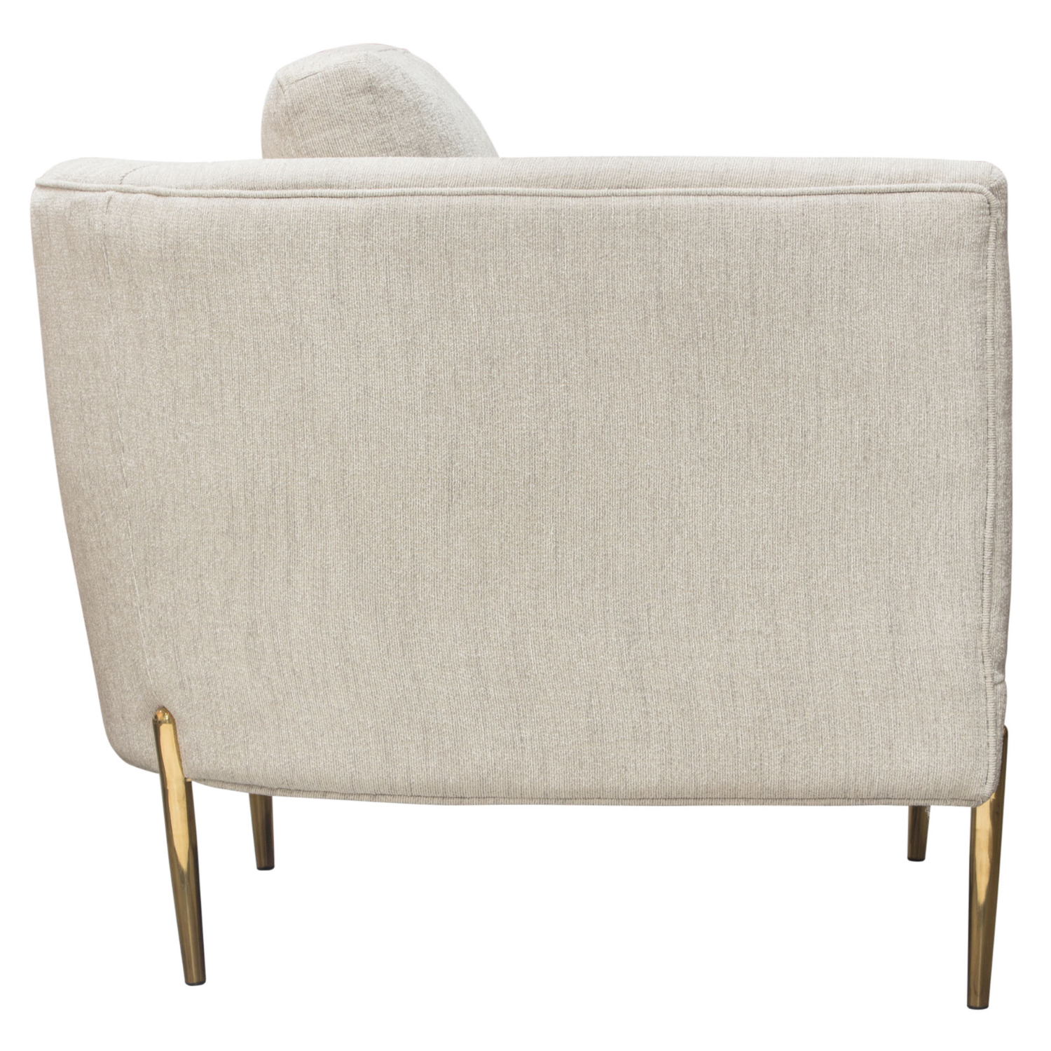 Diamond Sofa - Lane Fabric Chair with Gold Metal Legs in Light Cream