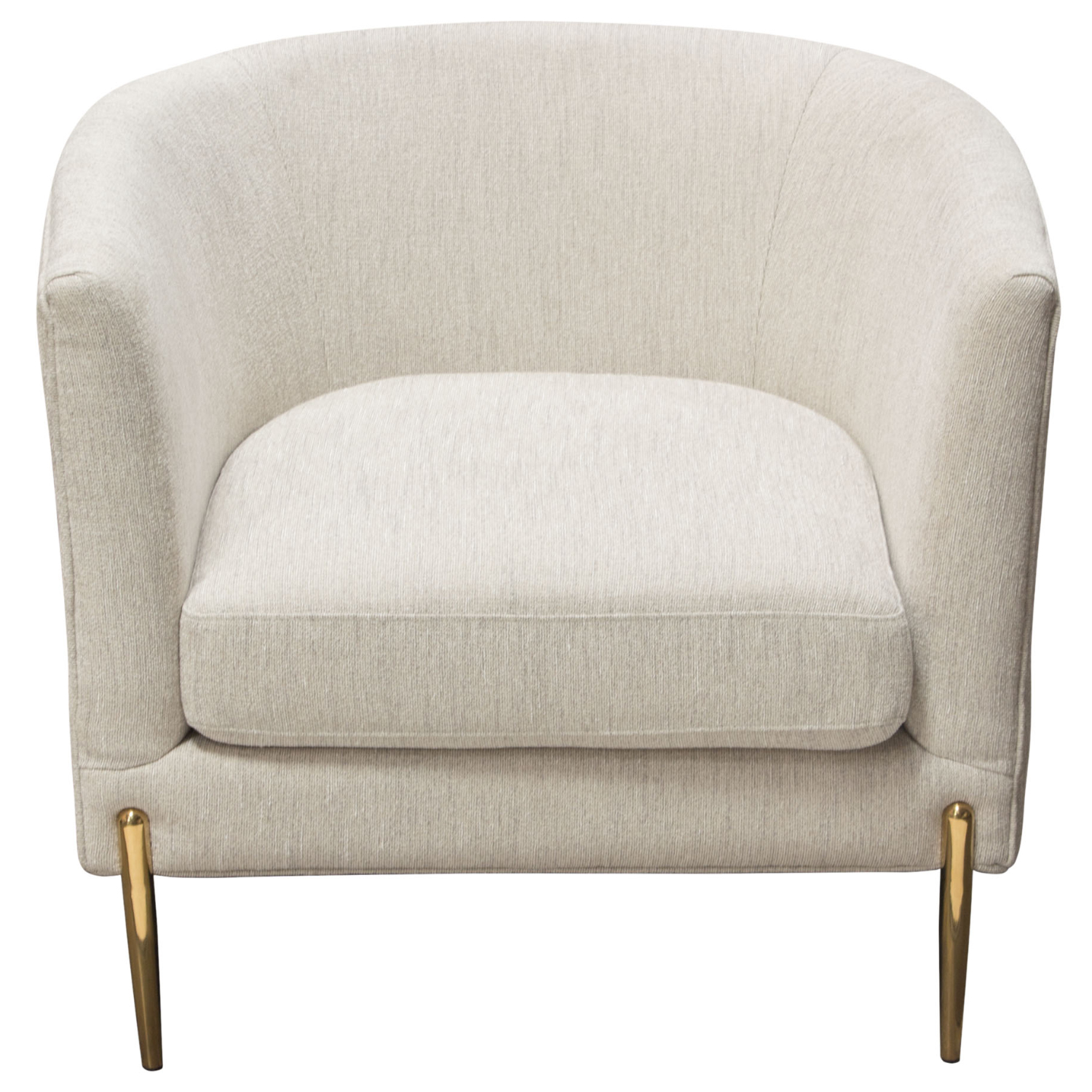 Diamond Sofa - Lane Fabric Chair with Gold Metal Legs in Light Cream