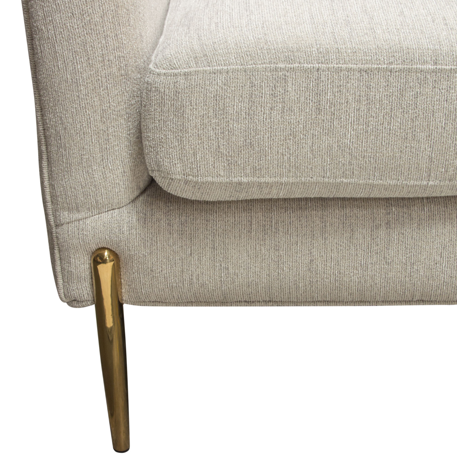 Diamond Sofa - Lane Fabric Chair with Gold Metal Legs in Light Cream