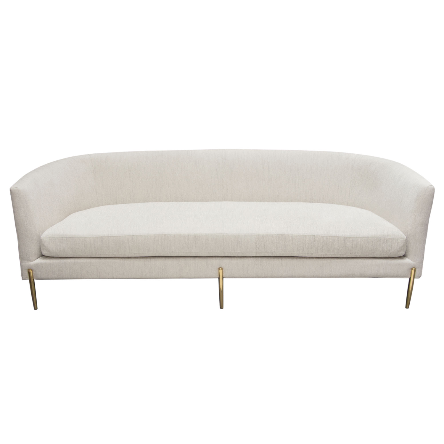 Diamond Sofa - Lane Fabric Sofa with Gold Metal Legs in Light Cream