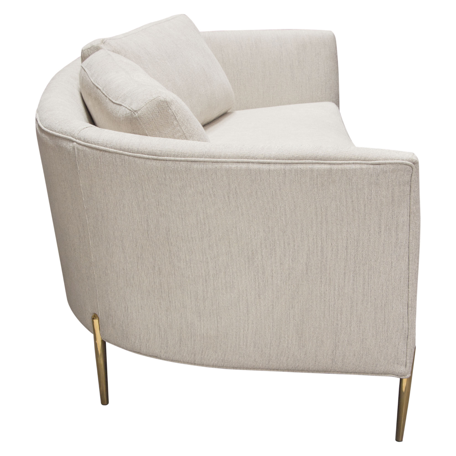 Diamond Sofa - Lane Fabric Sofa with Gold Metal Legs in Light Cream