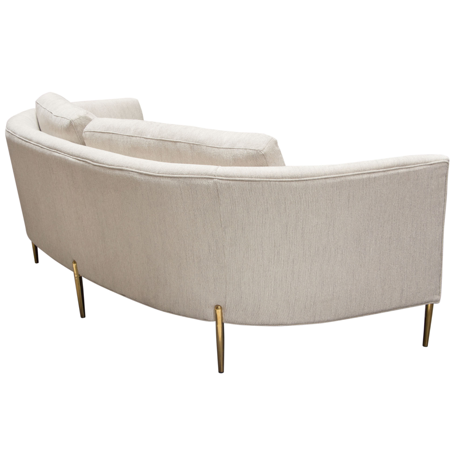 Diamond Sofa - Lane Fabric Sofa with Gold Metal Legs in Light Cream