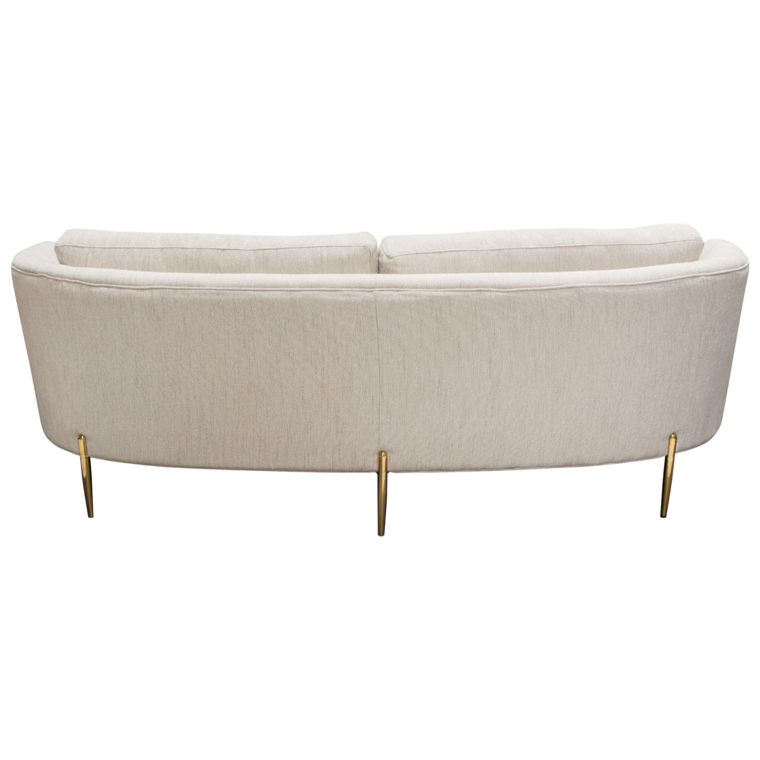 Diamond Sofa - Lane Fabric Sofa with Gold Metal Legs in Light Cream