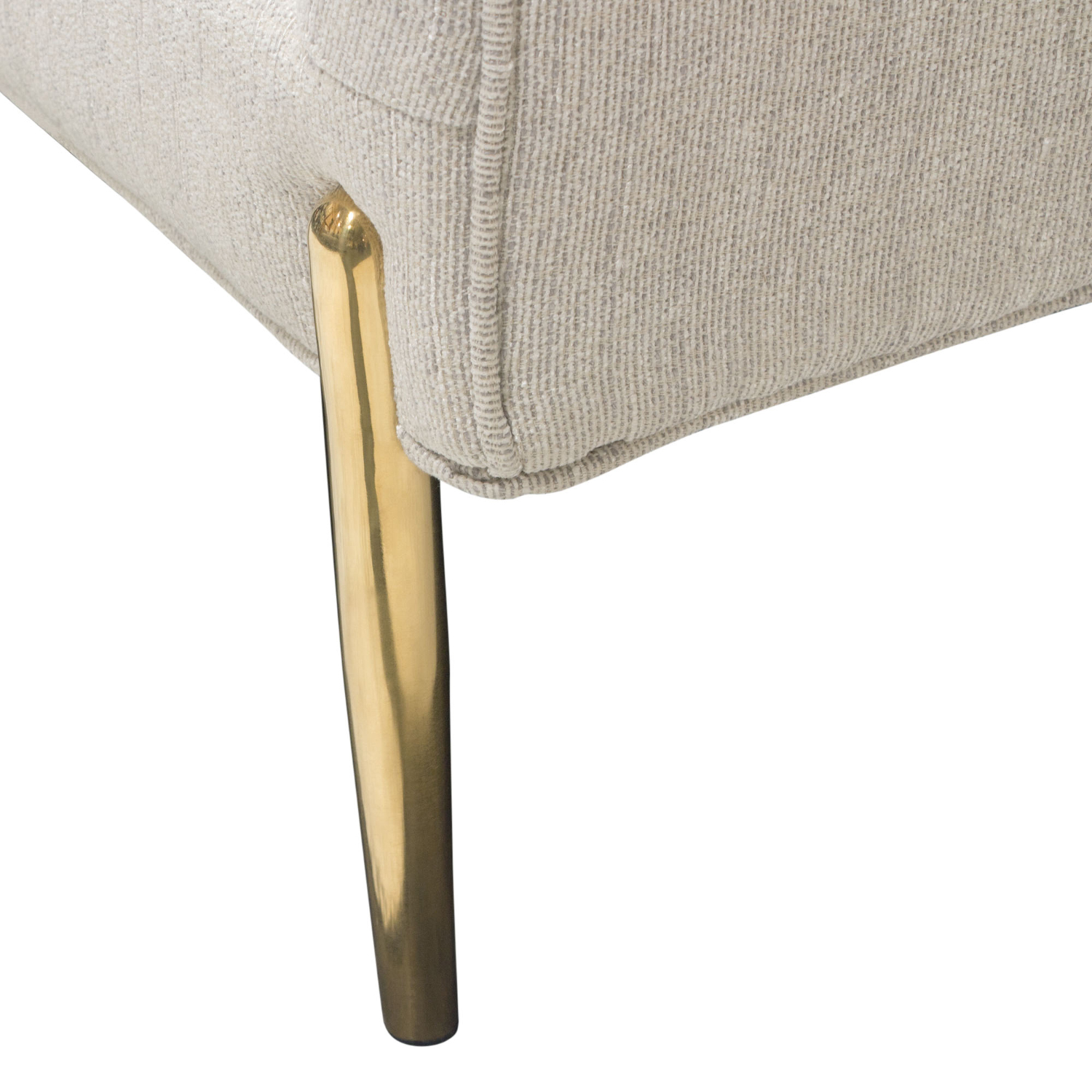 Diamond Sofa - Lane Fabric Sofa with Gold Metal Legs in Light Cream