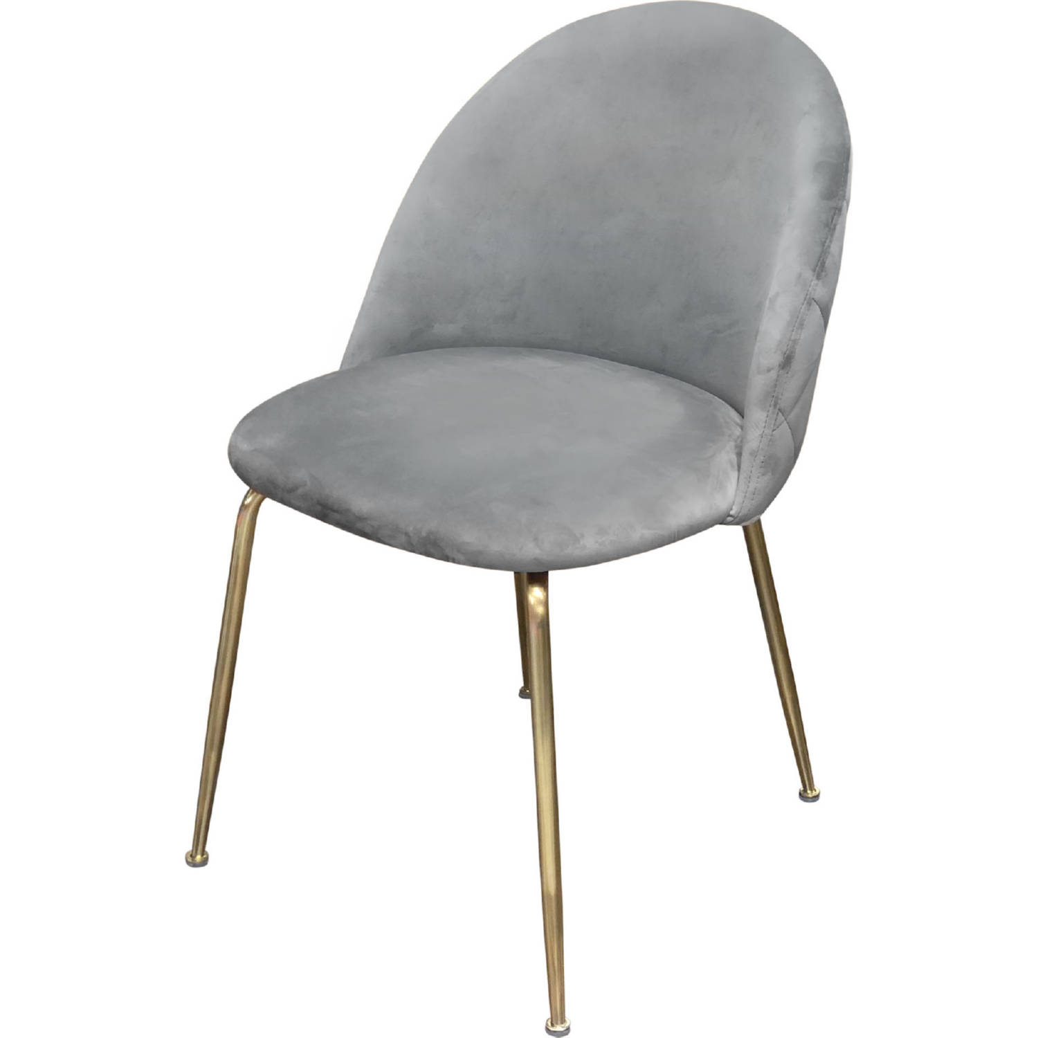 Diamond Sofa - Lilly Velvet Dining Chairs with Brushed Gold Metal Legs (Set of 2) in Gray