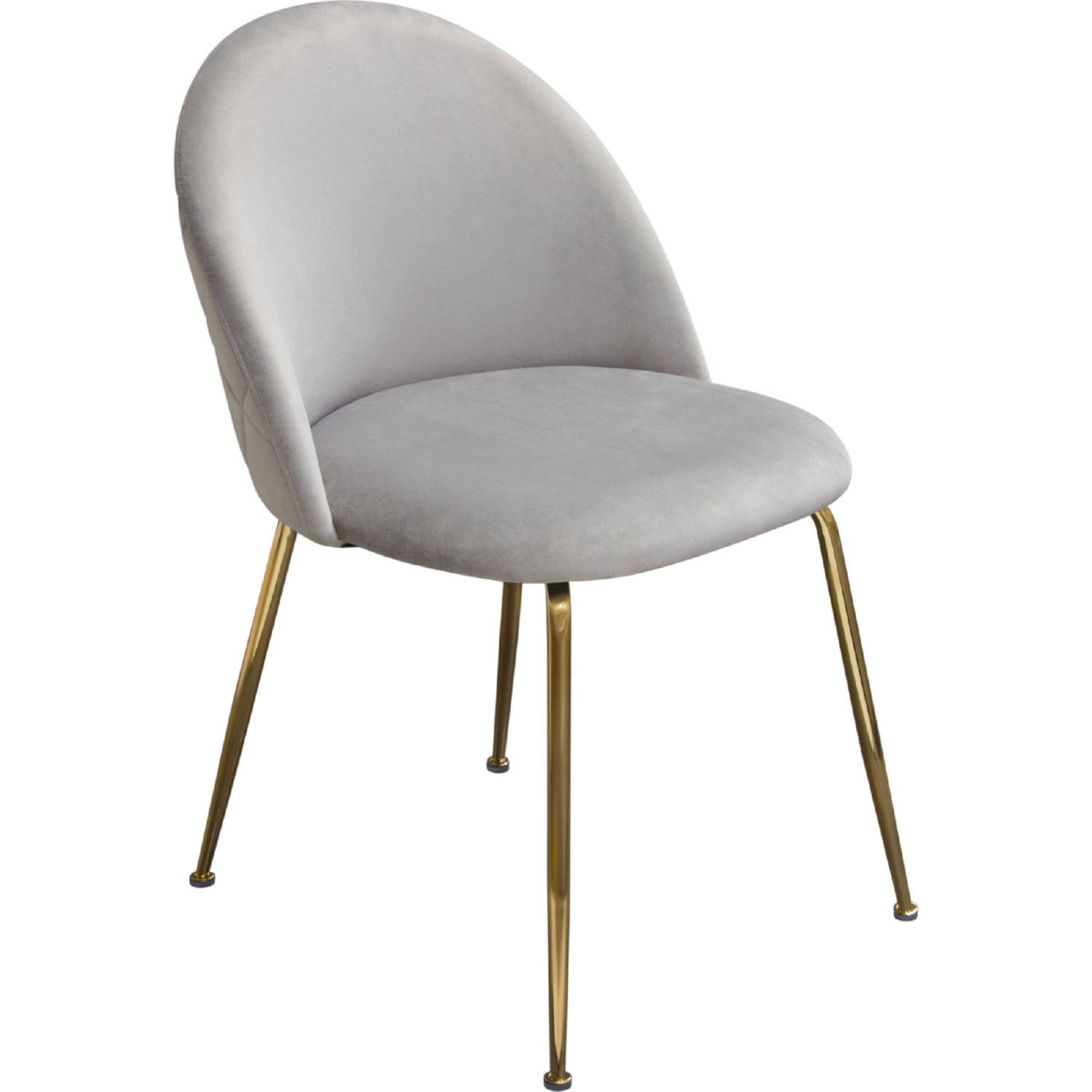 Diamond Sofa - Lilly Velvet Dining Chairs with Brushed Gold Metal Legs (Set of 2) in Gray