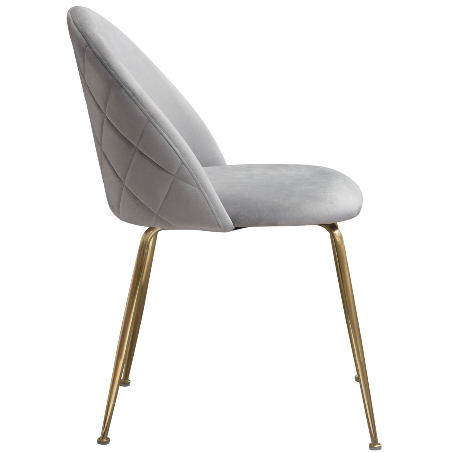 Diamond Sofa - Lilly Velvet Dining Chairs with Brushed Gold Metal Legs (Set of 2) in Gray