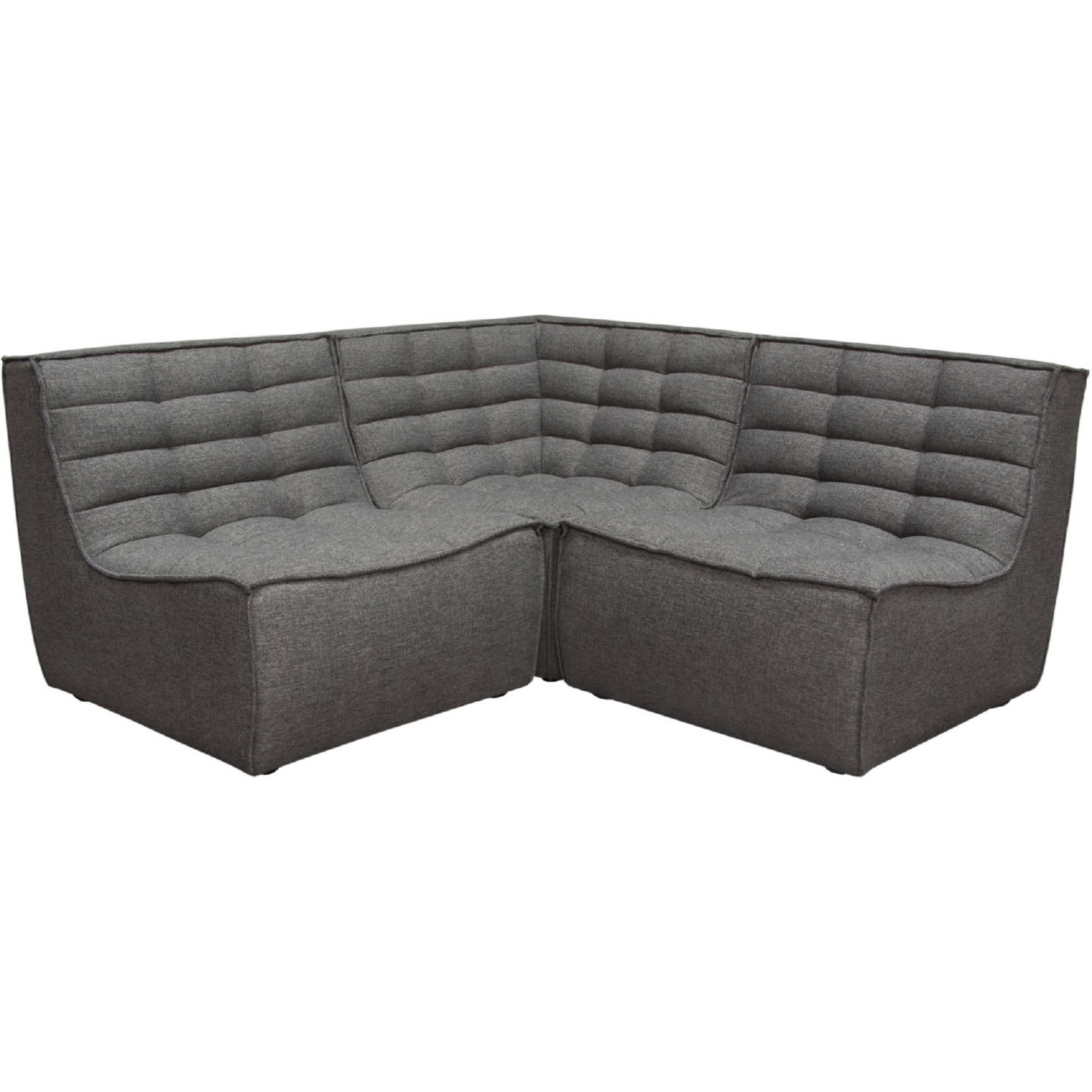 Diamond Sofa Marshall 3PC Corner Modular Fabric Sectional with Scooped Seat - Gray