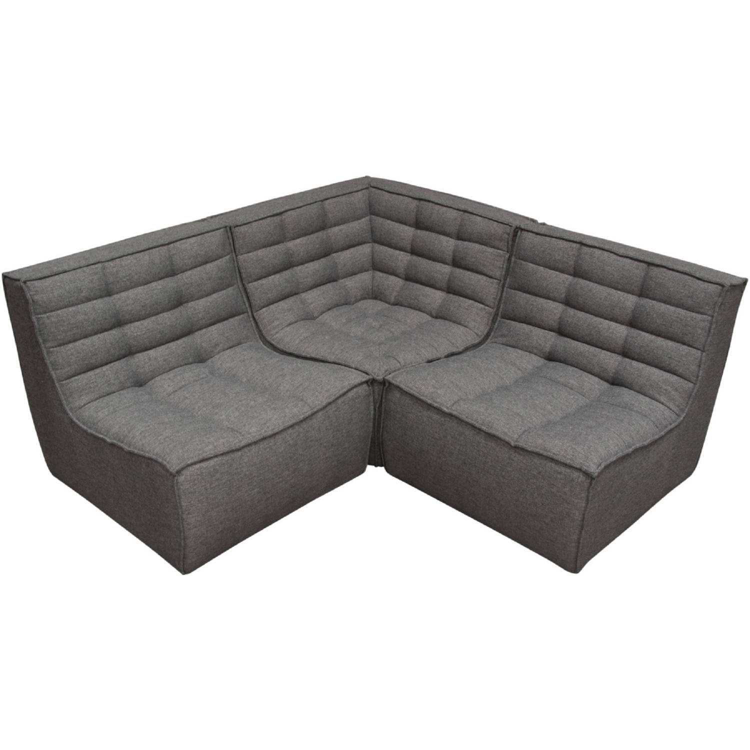 Diamond Sofa Marshall 3PC Corner Modular Fabric Sectional with Scooped Seat - Gray